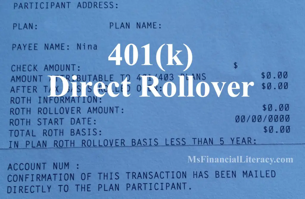 401(k) Direct Rollover