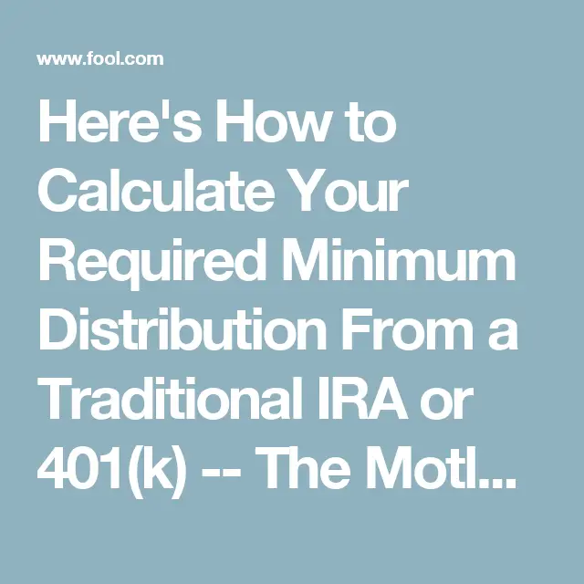 401(k) Minimum Distributions: What You Need to Know