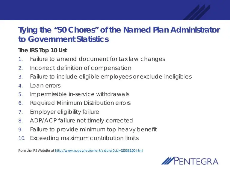 401k Plan Administrator Chores and Government Statistics