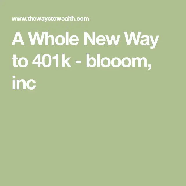 A Whole New Way to 401k