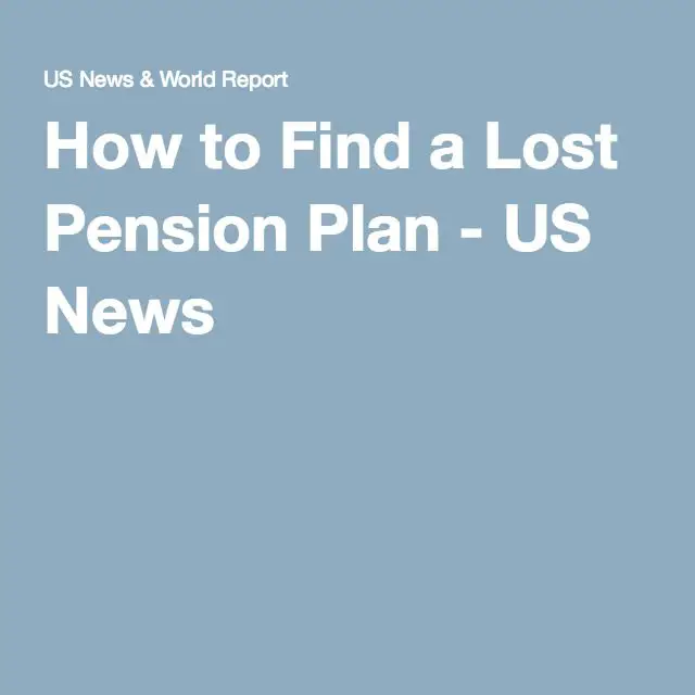 How to Find a Lost Pension Plan