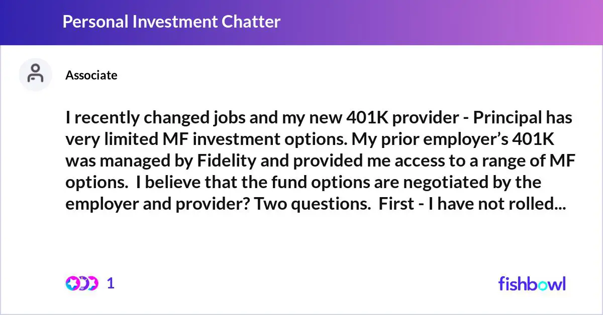 I recently changed jobs and my new 401K provider ...