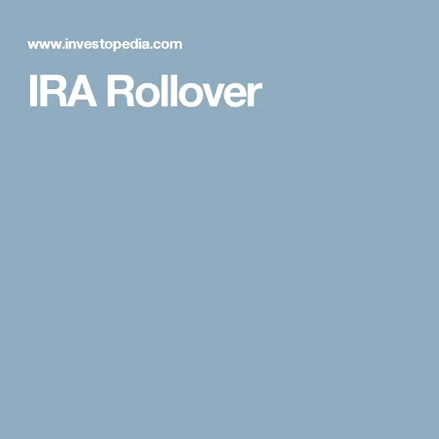 IRA Rollover Definition