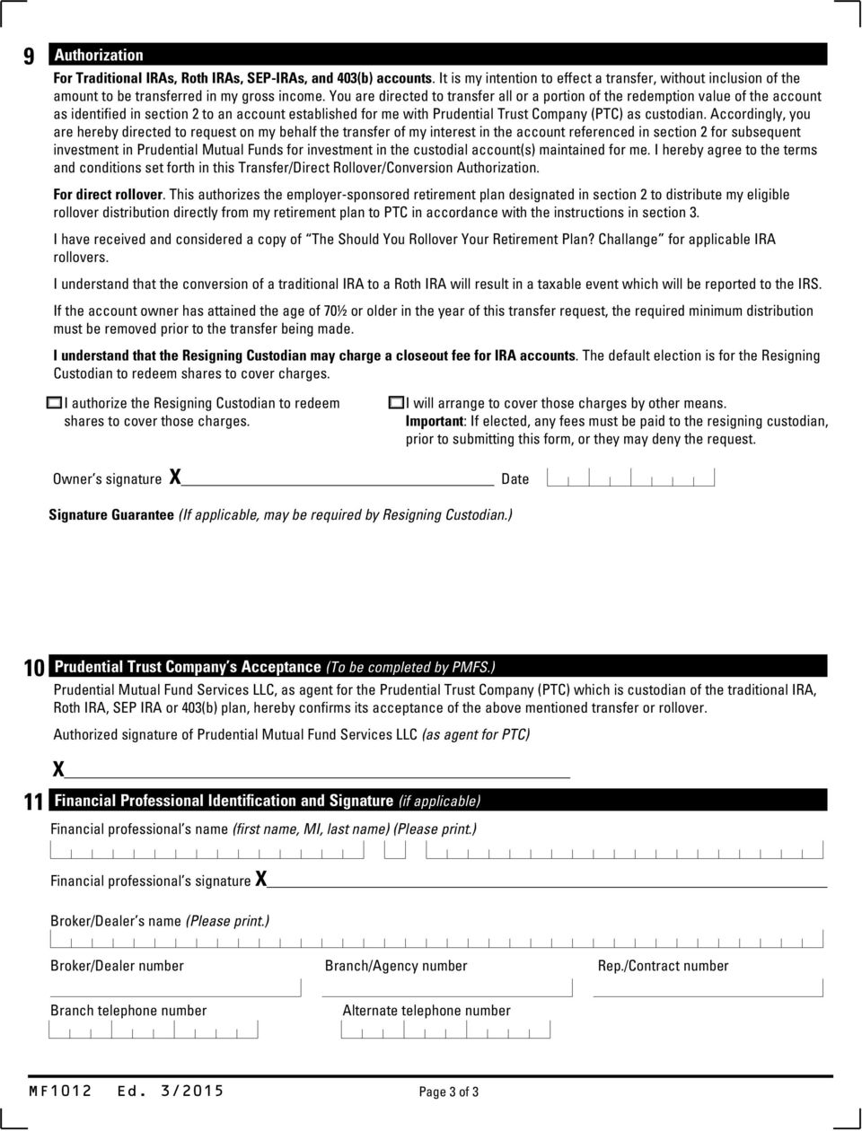 Prudential 401k Rollover Form