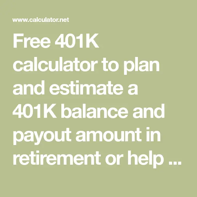 Retirement Calculator With Employer Match