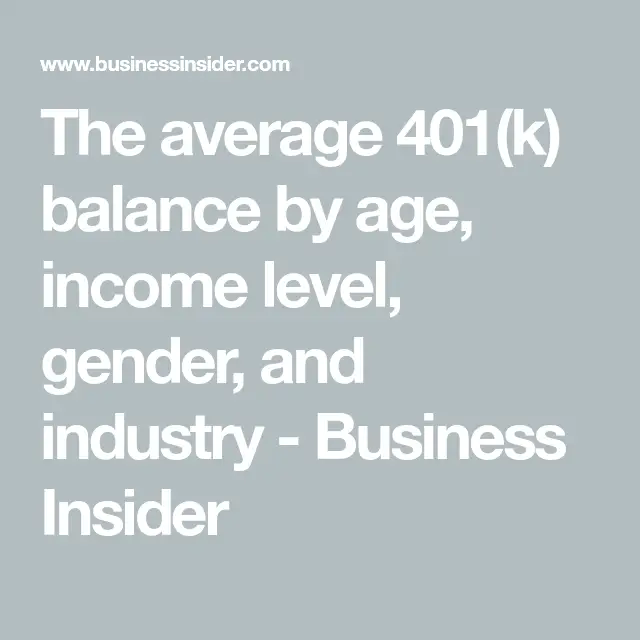The average 401(k) balance by age, income level, gender, and industry ...