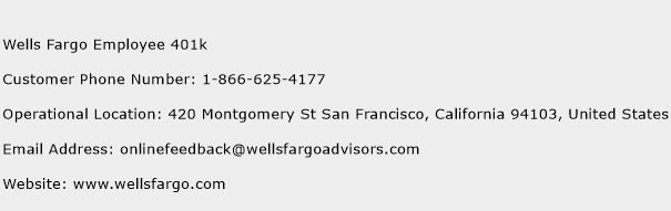 Wells Fargo Employee 401k Contact Number